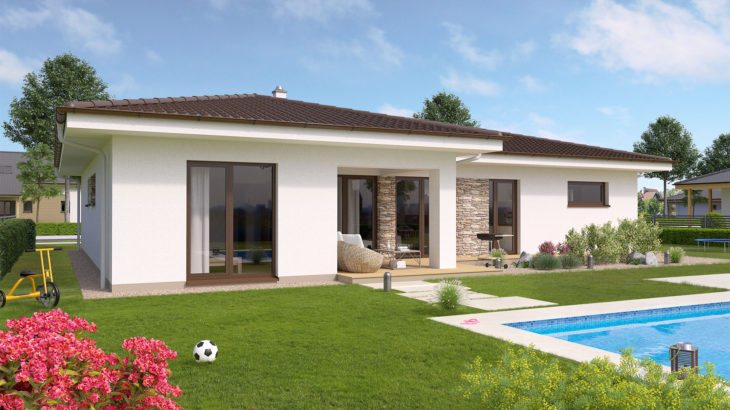 Проект одноэтажного дома с террасой и гаражом P120 - фото №2