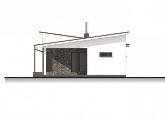 Фасад одноэтажного дома с террасой P24 - вид слева