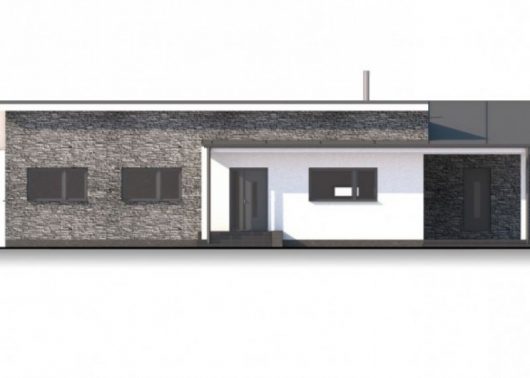 Фасад одноэтажного дома с террасой P24 - вид спереди