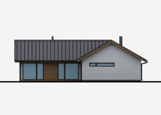 Фасад одноэтажного дома с террасой P29 - вид слева