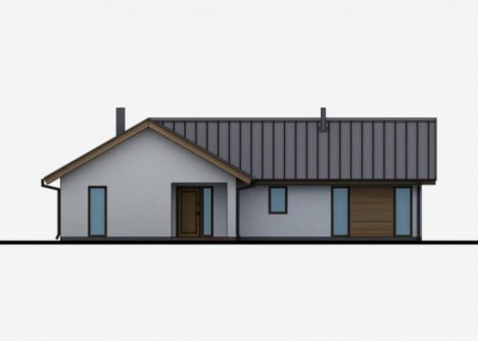 Фасад одноэтажного дома с террасой P29 - вид спереди