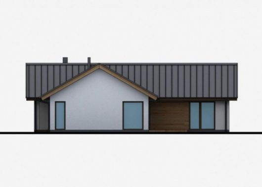 Фасад одноэтажного дома с террасой P29 - вид сзади