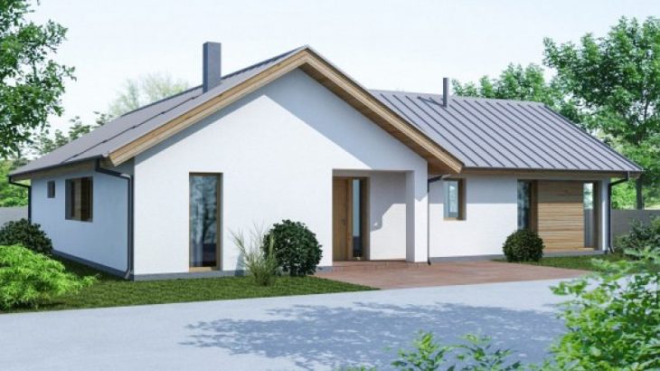 Проект одноэтажного дома с террасой P29 - фото №1