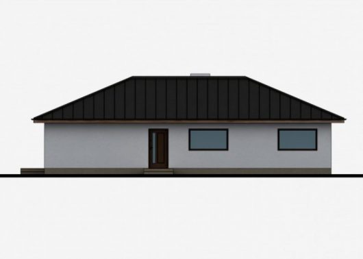 Фасад одноэтажного дома с террасой P44 - вид спереди