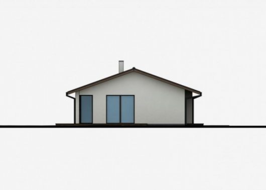 Фасад одноэтажного дома P53 - вид слева