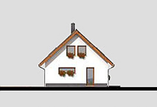 Фасад мансардного дома с террасой и навесом S18 - вид справа