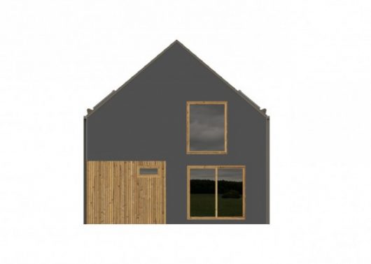 Фасад мансардного дома с террасой S28 - вид справа