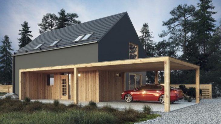 Проект мансардного дома с террасой S28 - фото №1