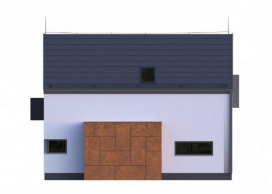 Фасад мансардного дома S35 - вид слева