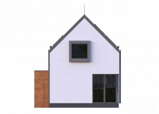 Фасад мансардного дома S35 - вид сзади