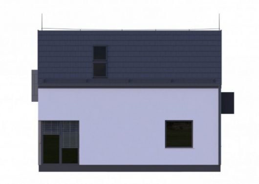 Фасад мансардного дома S35 - вид справа