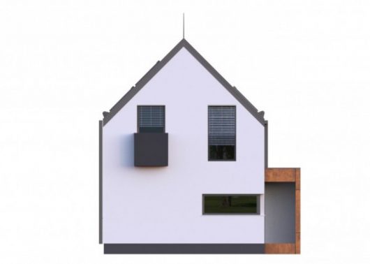 Фасад мансардного дома S35 - вид спереди