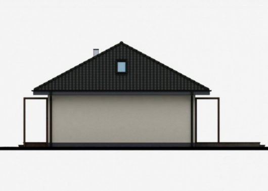 Фасад мансардного дома S37 - вид справа
