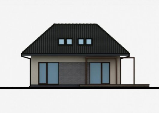 Фасад мансардного дома S37 - вид сзади