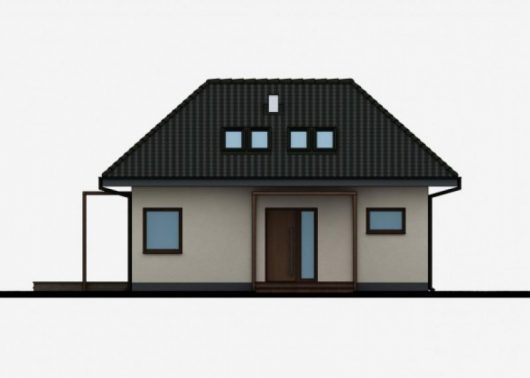 Фасад мансардного дома S37 - вид спереди