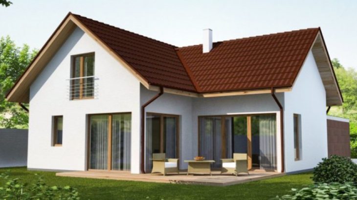 Проект мансардного дома с террасой и гаражом S42 - фото №2