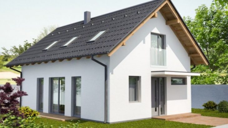 Проект мансардного дома с террасой S43 - фото №1