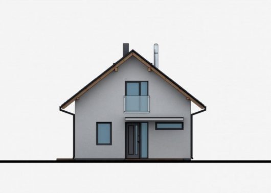 Фасад мансардного дома с террасой S43 - вид спереди