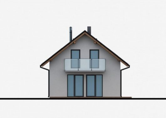 Фасад мансардного дома с террасой S43 - вид сзади