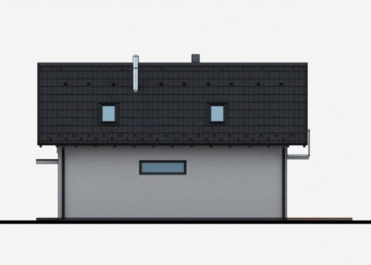 Фасад мансардного дома с террасой S43 - вид слева
