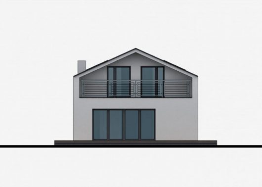 Фасад мансардного дома с террасой S48 - вид сзади