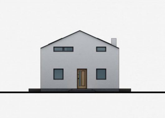 Фасад мансардного дома с террасой S48 - вид спереди