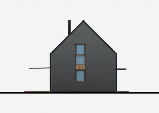 Фасад мансардного дома с террасой S50 - вид слева