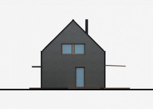 Фасад мансардного дома с террасой S50 - вид справа