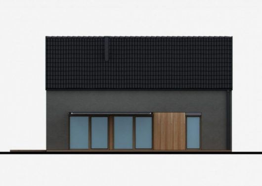 Фасад мансардного дома с террасой S50 - вид сзади