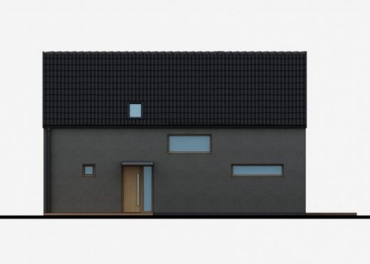 Фасад мансардного дома с террасой S50 - вид спереди