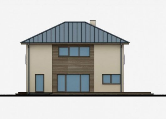 Фасад мансардного дома S52 - вил сзади