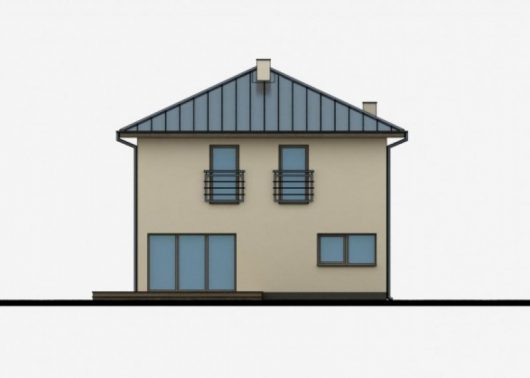 Фасад мансардного дома S52 - вил справа