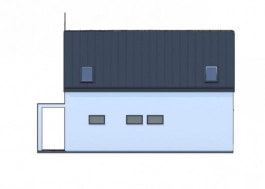 Фасад мансардного дома S54 - вид слева