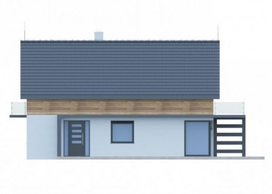 Фасад мансардного дома S55 - вид спереди