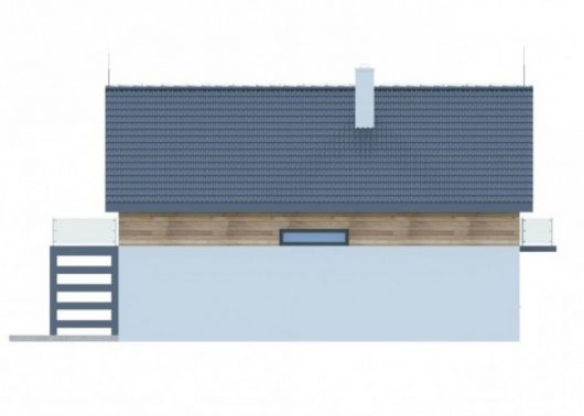 Фасад мансардного дома S55 - вид сзади