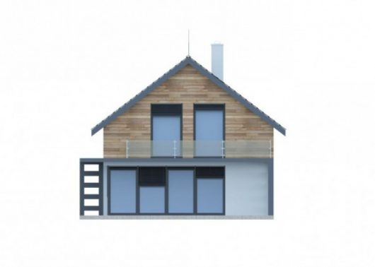 Фасад мансардного дома S55 - вид справа