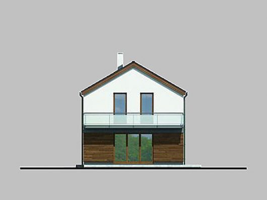 Фасад двухэтажного дома с террасой V02 - вид справа