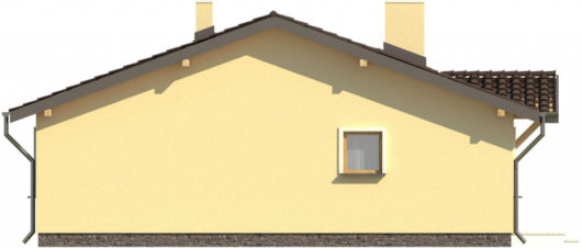 Фасад одноэтажного дома с террасой и навесом P131 - вид справа