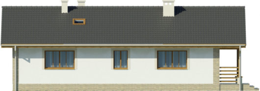 Фасад одноэтажного дома с террасой P138 - вид сзади