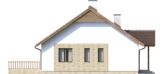 Фасад одноэтажного дома с террасой P142 - вид справа