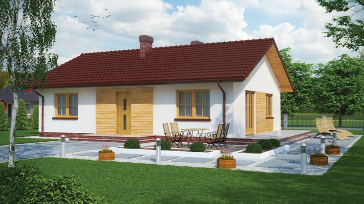 Проект одноэтажного дома с террасой P143 - фото №2