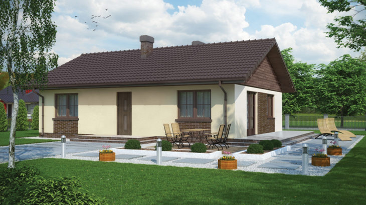 Проект одноэтажного дома с террасой P143 - фото №4