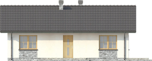Фасад одноэтажного дома с террасой P143 - вид спереди