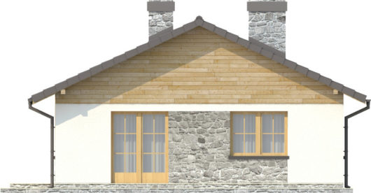 Фасад одноэтажного дома с террасой P143 - вид слева