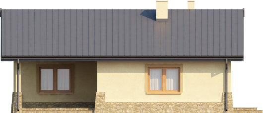 План этажа одноэтажного дома с террасой P145 - сзади