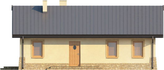 План этажа одноэтажного дома с террасой P145 - спереди