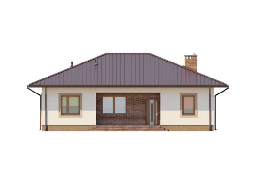 Фасад одноэтажного дома с террасой P155 - вид спереди