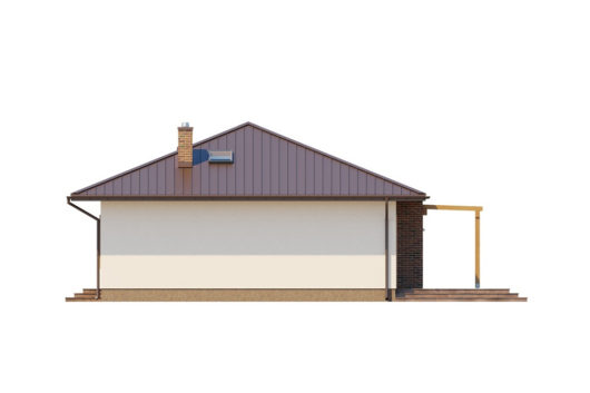 Фасад одноэтажного дома с террасой P155 - вид слева