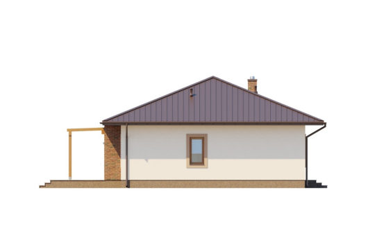 Фасад одноэтажного дома с террасой P155 - вид справа
