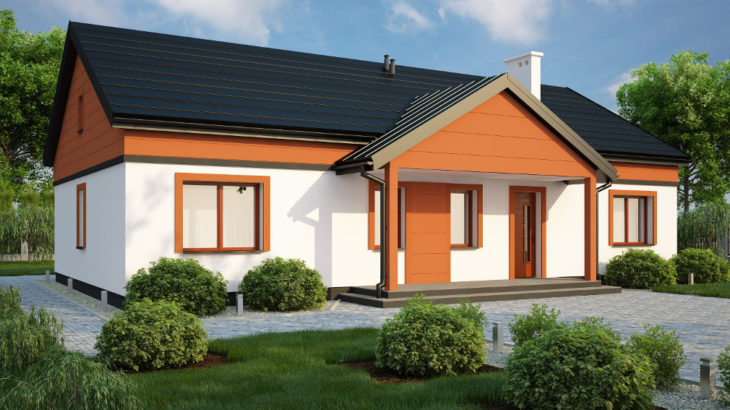 Проект одноэтажного дома с террасой P160 - фото №1